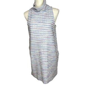 Anthropologie Akemi + Kin Sleeveless Turtleneck Multicolor Striped Mini Dress S